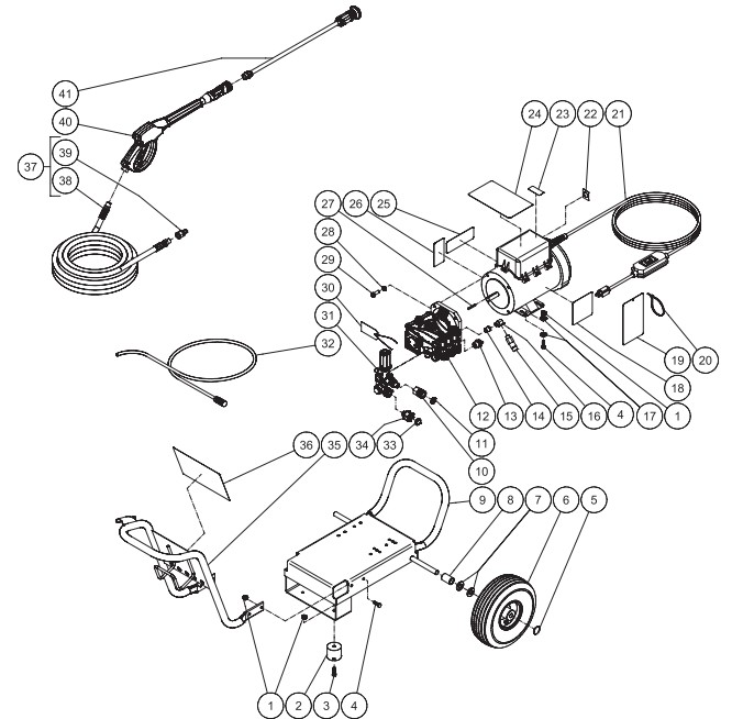 MITM JP-1002-3ME1 pressure washer parts and manual